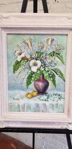 lot 82 image: Lovely Oil Still Life Painting