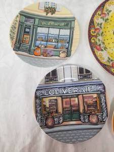 lot 130 image: Charming Limoges Cocktail Plates by Philippe Deshoulieres & American Atelier