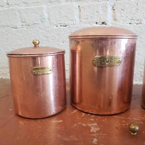 lot 61 image: Vintage Copper Canister Set