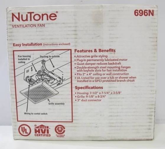 lot 302 image: Broan NuTone 696N 50 CFM Replacement Ventilation Fan Motor Wheel