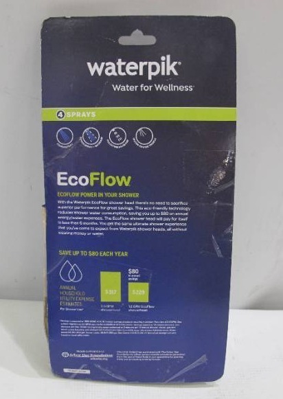 lot 245 image: Waterpik EcoFlow Hand Held Shower Head 4-mode Chrome