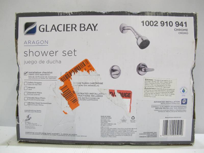 lot 234 image: Glacier Bay Aragon 2-Handle 1-Spray Shower Faucet in Chrome
