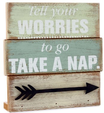 lot 315 image: Hallmark Wall Sign Bundle 3 - My Heart Is At the Shore & Tell Your Worries To Go Take A Nap