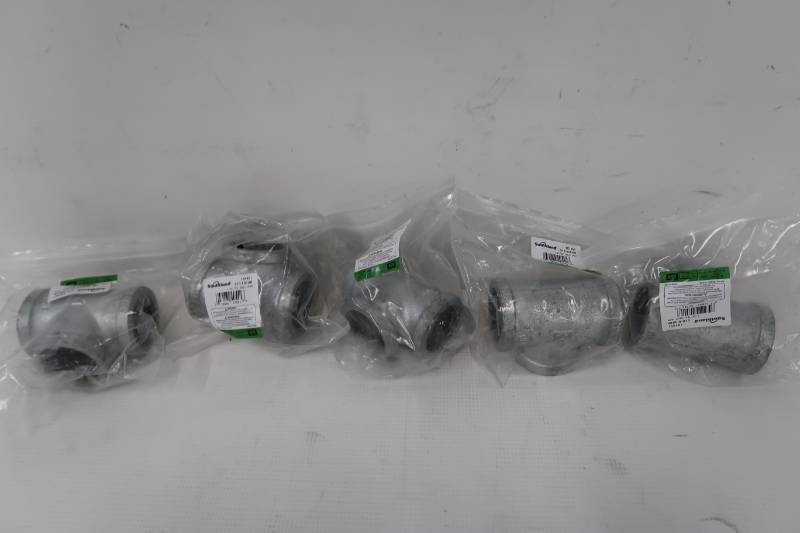 lot 312 image: LDR Industries 1-14 in. Galvanized Iron Tee - 5 Pack