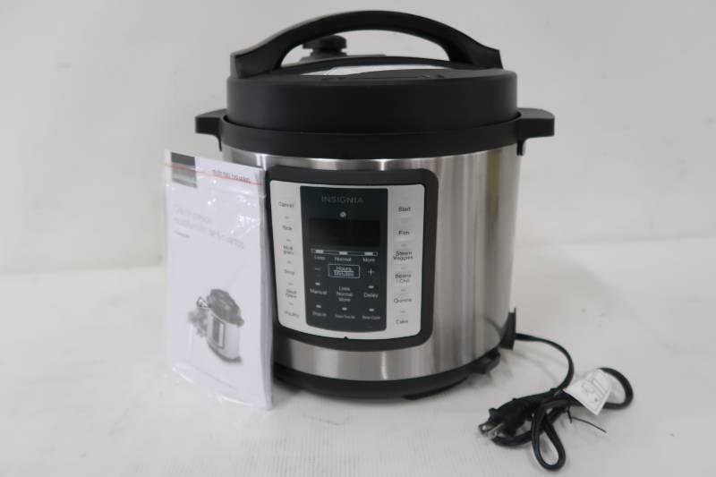 lot 303 image: Insignia - 6qt Multi-Function Pressure Cooker - Stainless Steel NS-MC60SS9