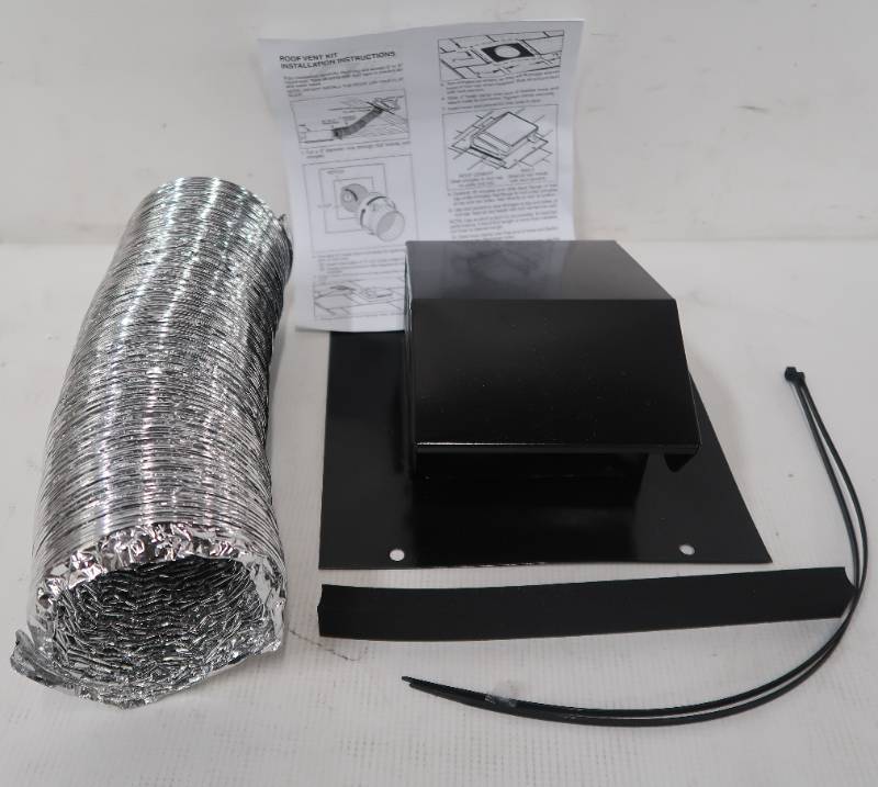 lot 304 image: Broan Nutone 3 in. to 4 in. Roof Vent Kit for Round Duct Steel in Black RVK1A