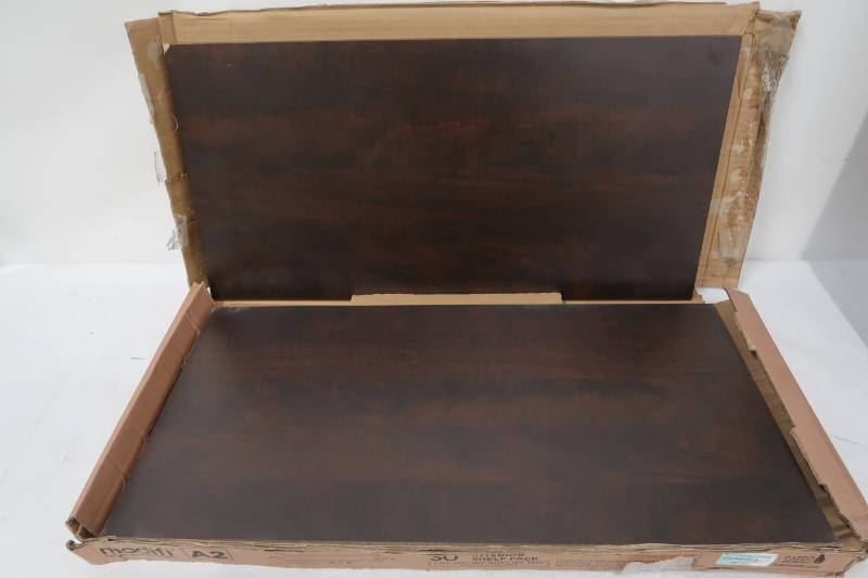 lot 296 image: Modifi A2 28-58 in. W x 0.75 in. H x 14-38 in. D Melamine Adjustable Shelf in Mocha (2-Pack)