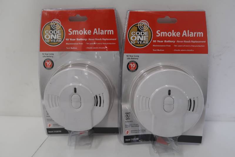 lot 299 image: Kidde Sealed Lithium Battery Power Smoke Alarm i9010 - 2 Pack