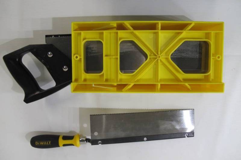 lot 334 image: Stanley 14 Mitre Saw with DeWalt 10 Backsaw