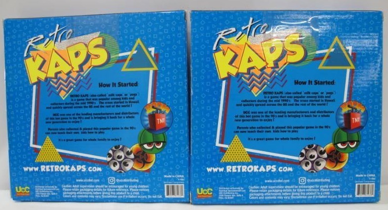 lot 327 image: 2-Pack Retro Kaps POG 2-Player Play Set
