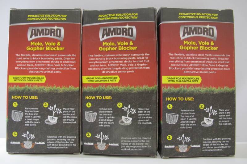 lot 331 image: 3-Pack AMDRO 1 Gal. Mole, Vole and Gopher Blocker