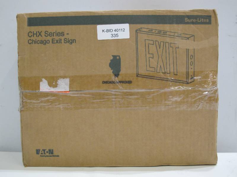 lot 289 image: Sure-Lites CHX Series 3-Watt White Integrated LED Steel Exit Sign