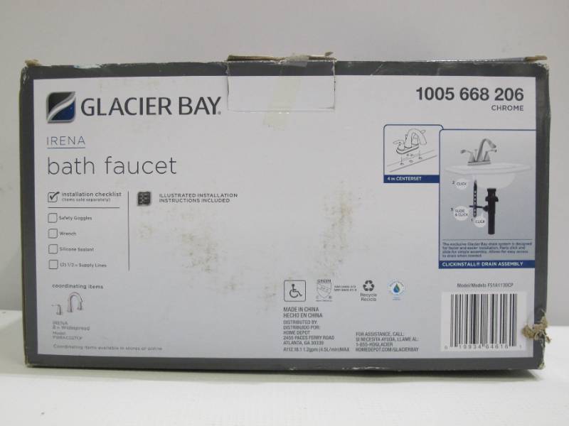 lot 277 image: Glacier Bay Irena 4 in. Centerset 2-Handle Bathroom Faucet in Chrome