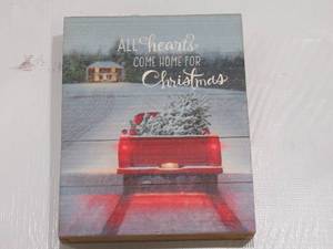 lot 924 image: Hallmark Multicolored All Hearts Come Home For Christmas Sign Tabletop 8x10
