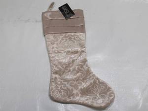lot 926 image: Dyno St. Nicks Choice Christmas Themed Christmas Stocking Taupe Velvet - 1 Pack