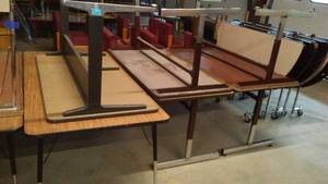 Laminate Top Table, Metal Base (6)
