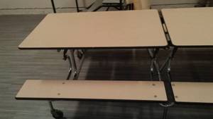 8 Ft Folding Cafeteria Table. (2)
