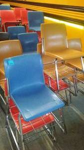 Plastic and Chrome Chairs with Book Storage (28)