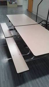8 Ft Folding Cafeteria Table. (2)
