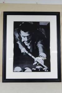 lot 15 image: Large Framed Black and White Photo of Paul Newman from The Hustler