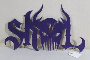 lot 54 image: Laser Cut Metal Minnesota Vikings Skol Sign with Skull
