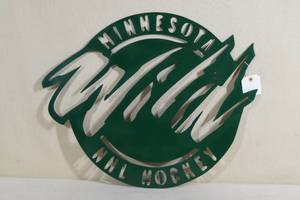 lot 53 image: Laser Cut Metal Minnesota Wild Sign