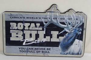 lot 44 image: Cabelas Royal Bull Bar Novelty Sign