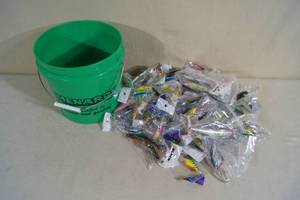 lot 123 image: Bucket with 100 NEW Fishing Lures