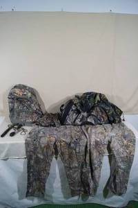 lot 136 image: Camo Duffel Bag with Hunting Gear - Backpack, Calls, Clothing