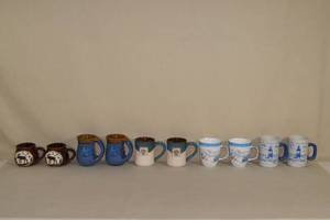 lot 247 image: Assorted Stoneware Style Coffee Mugs