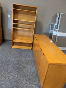 Matching Credenza and Bookcase, bot...