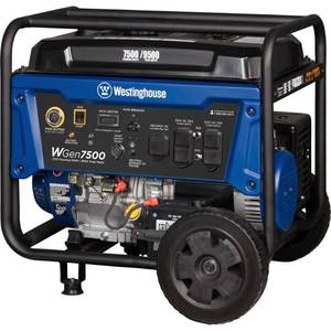 lot 16 image: Westinghouse WGen7500 9,5007,500-Watt Remote Start Gas Powered Portable Generator with Transfer Switch Outlet for Home Backup, 07501. UNCLIAMED FREIGHT