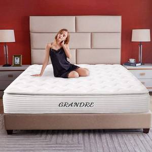 lot 27 image: Grandre 12 Inch King Gel Memory Foam and Spring Hybrid Mattress Bamboo Pillow Top - Bed in a Box - Medium Firm - White. Uncliamed Freight
