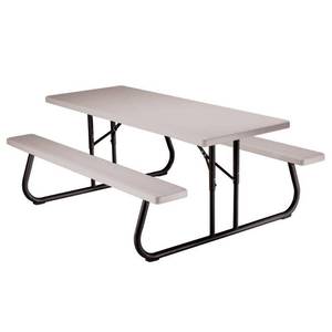 lot 30 image: Lifetime 6 ft. Folding Picnic Table with Benches, 22119 - Unclaimed freight.