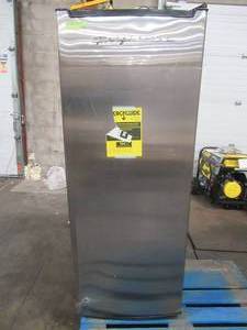 lot 25 image: Frigidaire EFRF696-AMZ Upright Freezer 6.5 cu ft Stainless Platinum Design Series - Slight Ding Bottom LH Front Corner - WORKS WELL