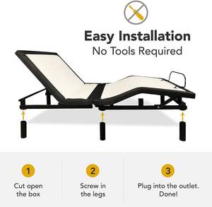 lot 37 image: DynastyMattress DM1000C Adjustable Bed Base Individual Head & Foot Control, Platform Bed Compatible, Dual Massage, Wireless Remote, Zero Gravity (Queen, 12 CoolBreeze Classic Gel Foam Mattress), DM1000C. Unclaimed Freight.