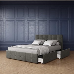 lot 38 image: DHP Storage, Multiple Sizes and Colors, (Grey Velvet) queen - Unclaimed Freight.