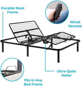 lot 39 image: LINENSPA Motorized Head and Foot Incline-Quick and Easy Assembly- Queen Adjustable Bed Base, Black, LSL100QQAB - Unclaimed Freight - Minimal Shipping Damage.