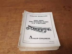 Lot of (25) Allis-Chalmers Operating and Parts Diagram Manuals