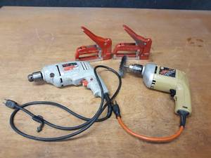 (2) 38 Electric Drills (Skil and Black & Decker) and (2) Swingline Staple Tackers