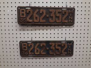 Pair of 1936 Matched Minnesota License Plates