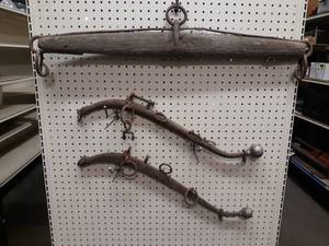 Pair of Antique Horse Hames, and Evener - Hames are about 26 Each and the evener is about 36