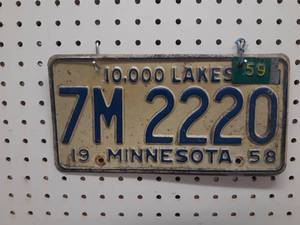 1958  1959 Minnesota License Plate