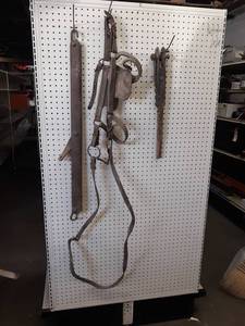 Antique Steel Horse Evener, Bridal w Reins and More