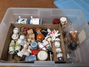 Collection of Salt & Pepper Shakers w Tote