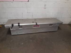 Aluminum Diamond Plate Truck Tool Box - Measures about 70 x 20 x 15