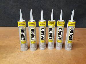 (Lot of 6) Tubes of E6800 UV-Resistant Adhesive - 10.2oz each - tubes are soft