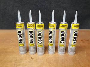 (Lot of 6) Tubes of E6800 UV-Resistant Adhesive - 10.2oz each - tubes are soft