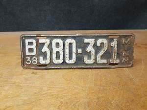 Vintage 1938 Minnesota License Plate