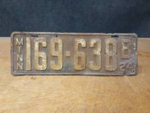 Vintage 1924 Minnesota License Plate
